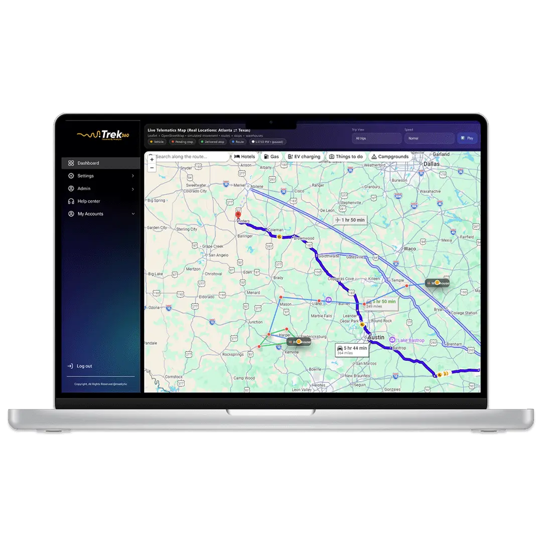Trek360 product screen